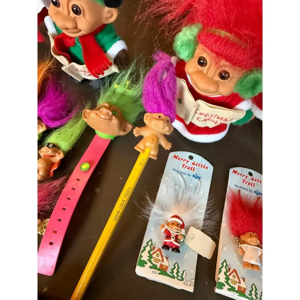13 Vintage Russ Troll Christmas Dolls Santa Mrs Clause Carolers Large 8
